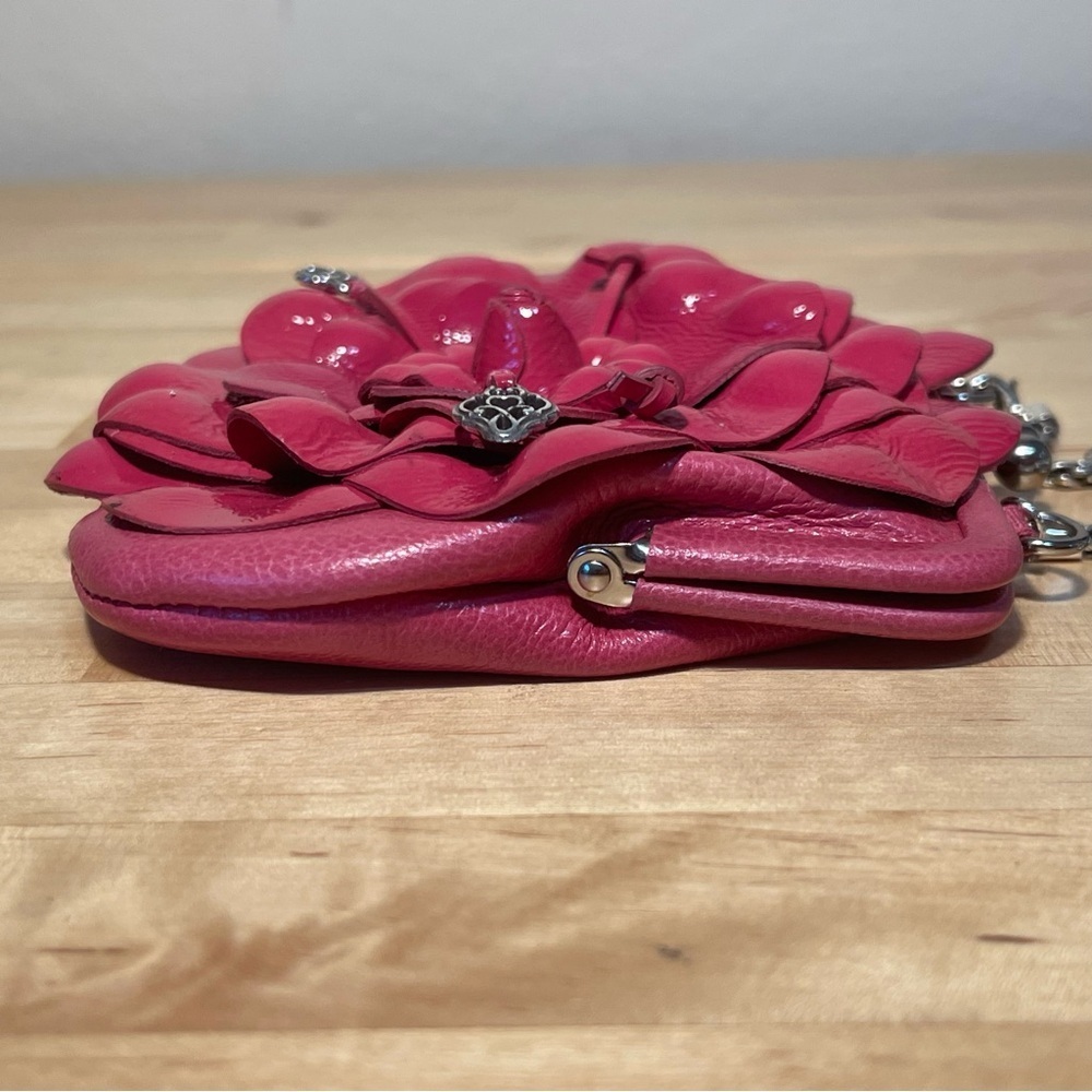 Brighton Rosalie Pink Patent Leather Kiss Lock Coin Purse Crossbody Bag - Picture 5 of 12